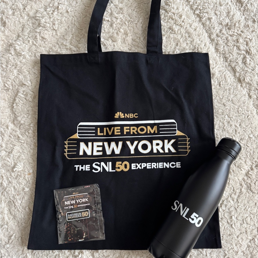 Live from New York SNL Tote, water bottle, pin